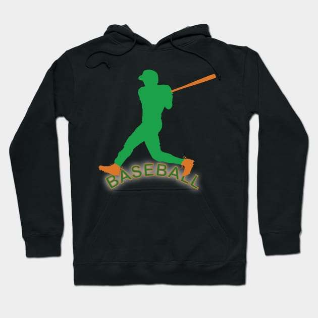 Baseball player in action Hoodie by GiCapgraphics